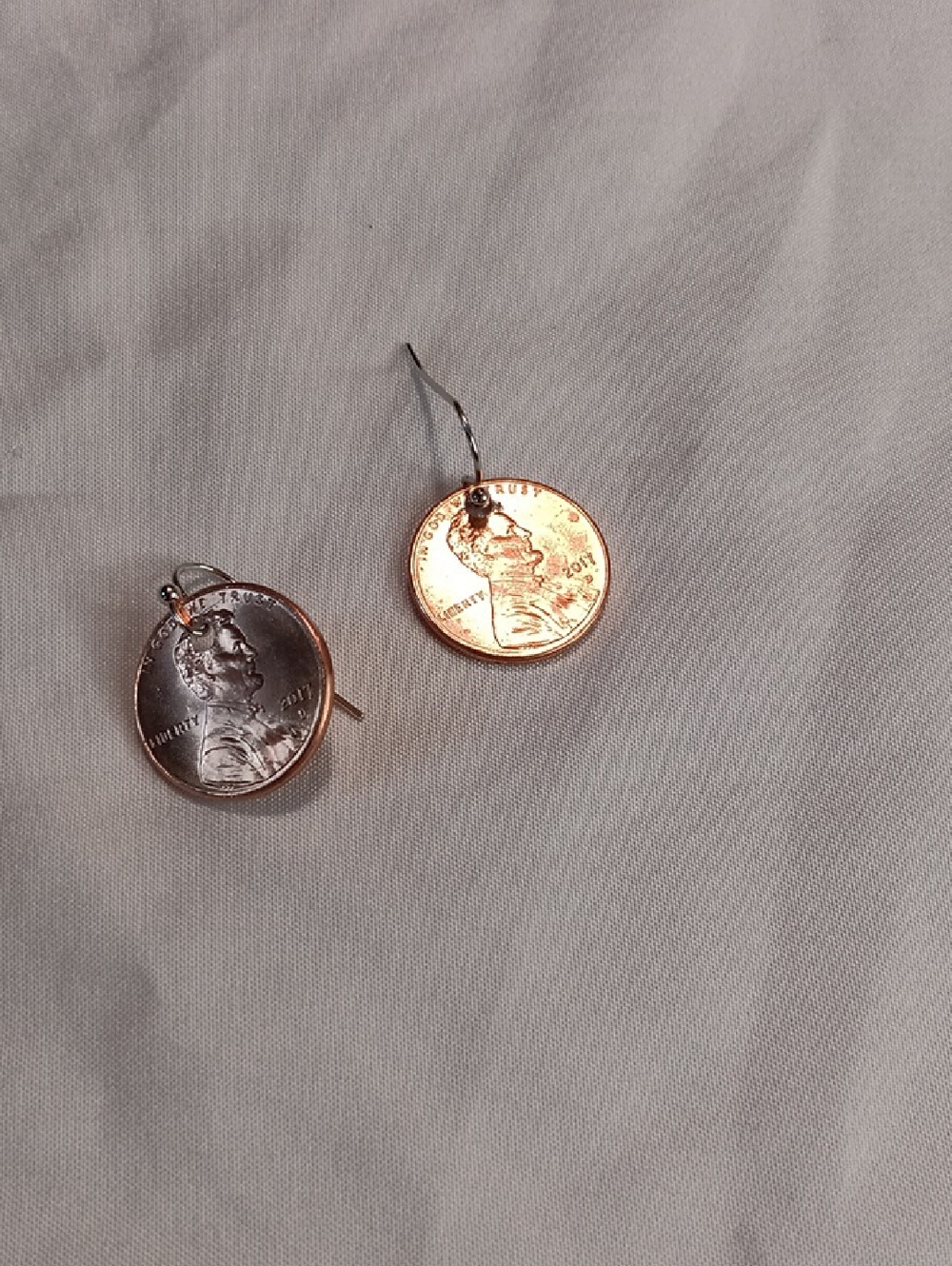 Genuine 2017 D Mint Mark Penny Earrings.